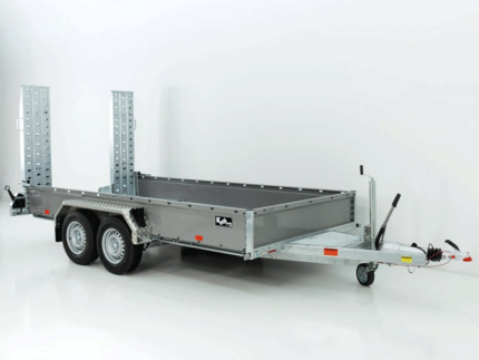 Vezeko Baumaschinenanhänger BA 190x390cm 3,5t|grau|Schwenk-Rampen|SB-Neu