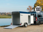 Debon Kofferanhänger Cargo H:190cm 1,3t|Alu, Polybug|Tür|blau-Neu