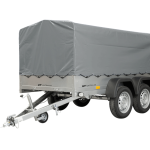 Garden Trailer 264/2 KIPP mit Stützrad, 80 cm und grauer Plane-Hochplane-Neu