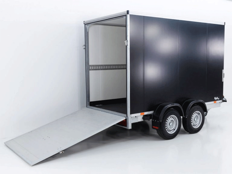 Vezeko Kofferanhänger VK Sandwich Black 184x405cm Höhe:205cm 2,7t|Rampe