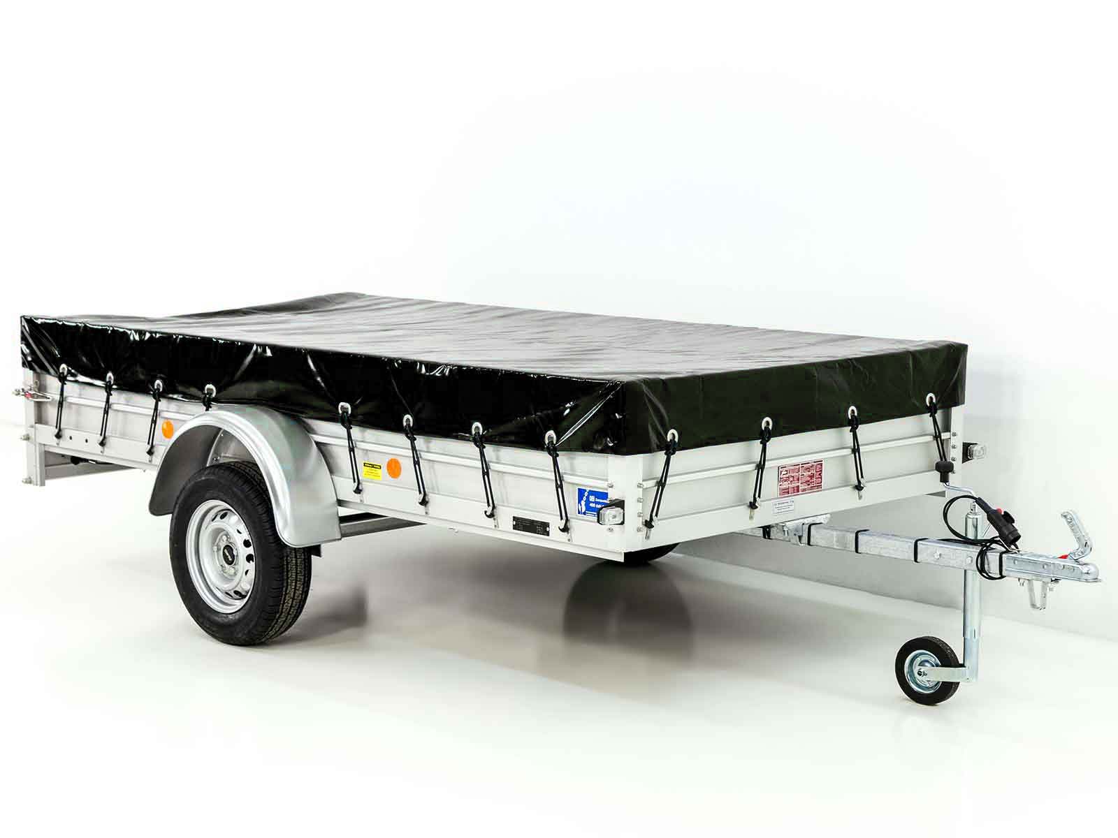 Anhänger 150x300cm 750kg | Typ U7 | Flachplane Profi schwarz - Neu