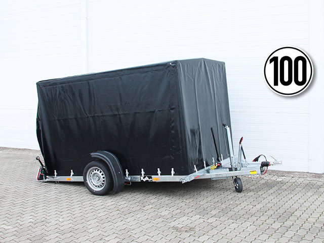 Vezeko Absenkanhänger 162x272x155 1,3t Hochplane schwarz - Neu
