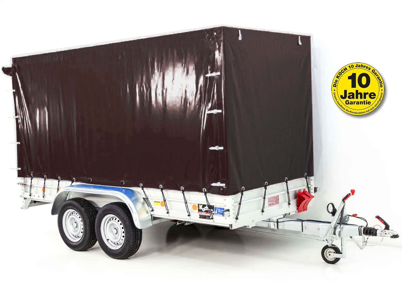 Anhänger mit Plane 150x350cm 2600kg | Typ 8.26 | Hochplane 180cm Schwarz - Neu